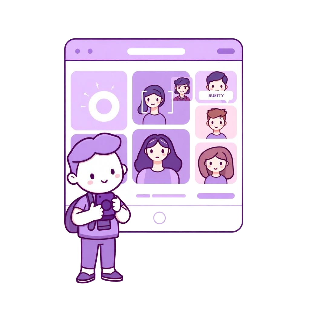 AI Face Recognition illustration for professional photographers